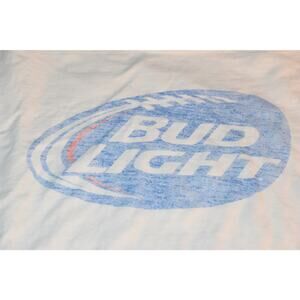 Hanes Nano S/S Tee, White with Bud Light Graphic, Men's Large, VGU